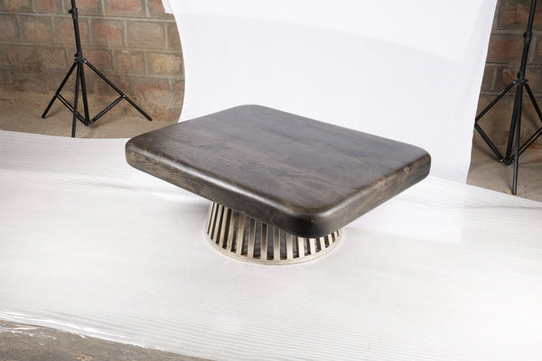English Elm Rectangle Low Profile Coffee Table with Dark Gray Wood Top and Slim Metal Legs B024P357603