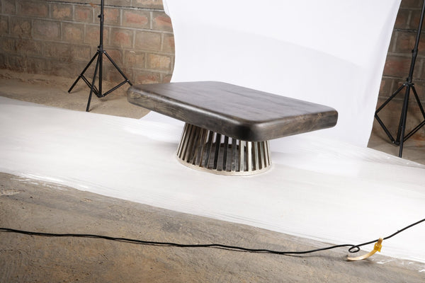 English Elm Rectangle Low Profile Coffee Table with Dark Gray Wood Top and Slim Metal Legs B024P357603