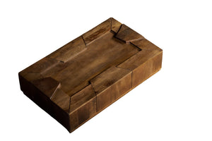 English Elm Designer Solid Wood Handcrafted Coffee Table Low Profile Block Form Living Room B024P430777
