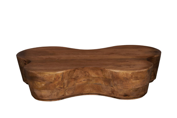 English Elm Free Form Solid Wood Live Edge Coffee Table Handcrafted Organic Modern Living Room B024P430791