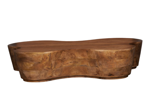 English Elm Free Form Solid Wood Live Edge Coffee Table Handcrafted Organic Modern Living Room B024P430791