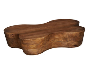 English Elm Free Form Solid Wood Live Edge Coffee Table Handcrafted Organic Modern Living Room B024P430791
