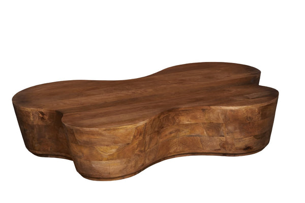 English Elm Free Form Solid Wood Live Edge Coffee Table Handcrafted Organic Modern Living Room B024P430791