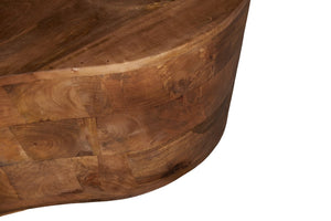 English Elm Free Form Solid Wood Live Edge Coffee Table Handcrafted Organic Modern Living Room B024P430791