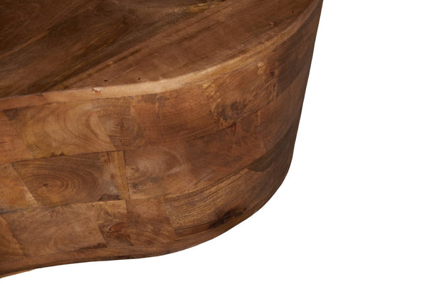 English Elm Free Form Solid Wood Live Edge Coffee Table Handcrafted Organic Modern Living Room B024P430791