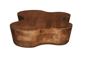English Elm Free Form Solid Wood Live Edge Coffee Table Handcrafted Organic Modern Living Room B024P430791