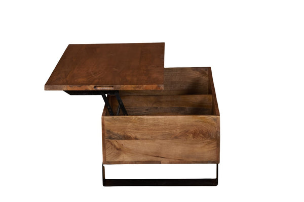 English Elm Solid Wood Handcrafted Lift Top Coffee Table with Hidden Storage for Living Rooms B024P430796