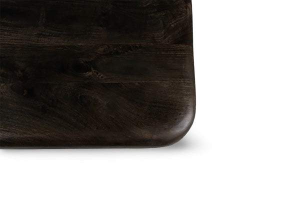 English Elm Rectangle Low Profile Coffee Table Dark Gray Wood Top Metal Legs Modern Living Room B024S00006