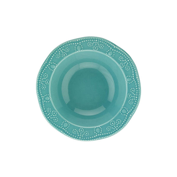 English Elm Fulya 12 Piece Porcelain Dinnerware Set Microwave Safe Contemporary Table Service Turquoise B029119647
