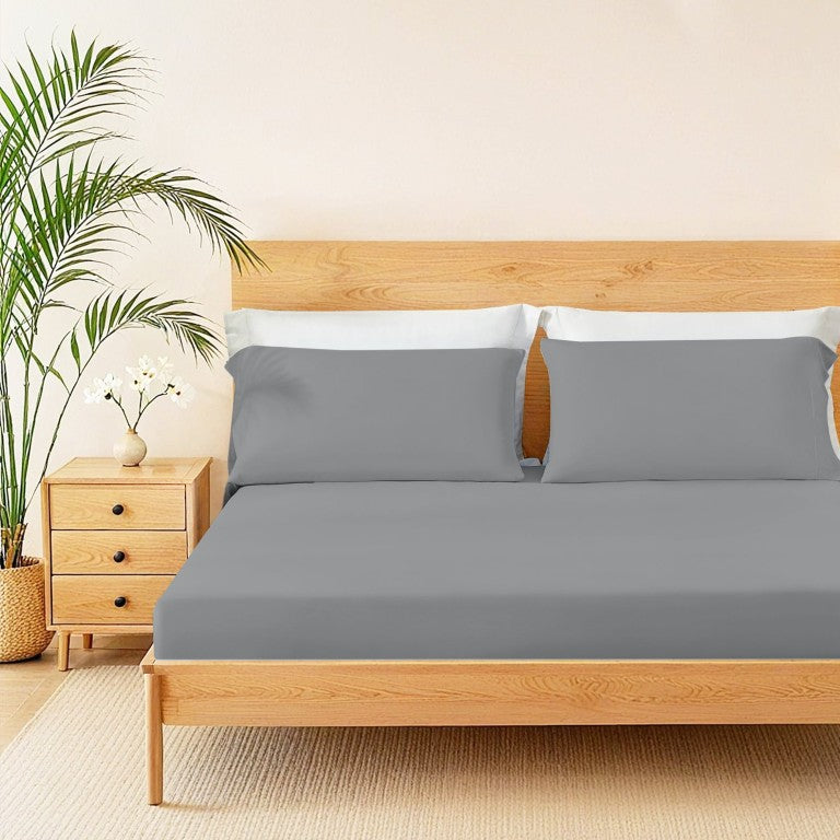 English Elm 2-Piece Twin Nylon Spandex Cooling Sheet Set for Warm Sleepers and Hot Nights Gray B035P408422
