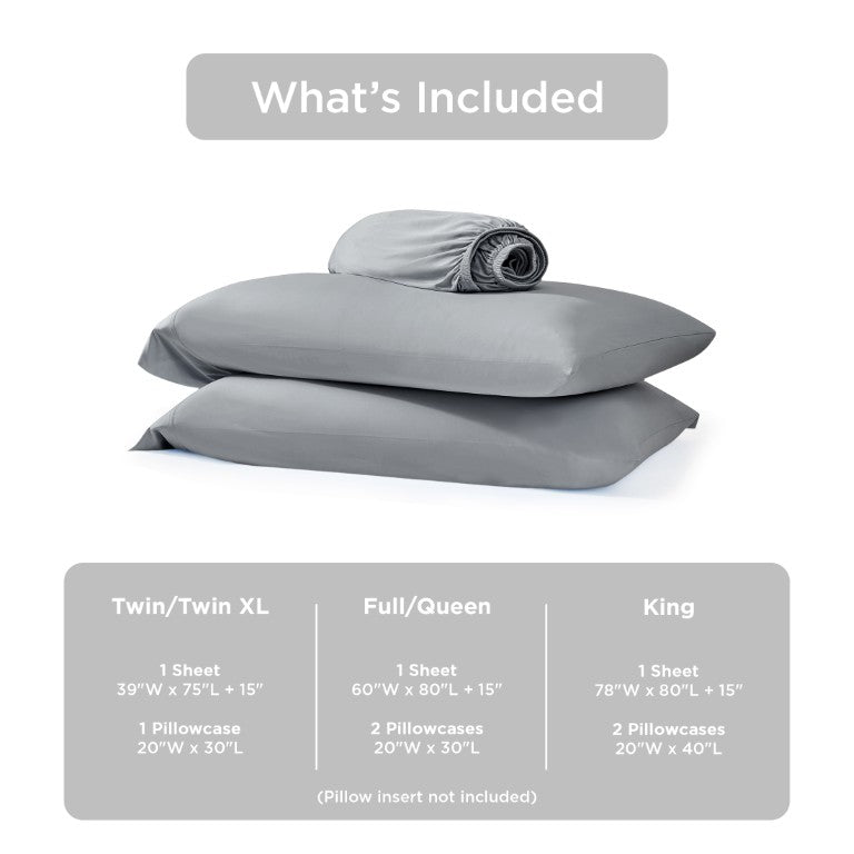 English Elm 2-Piece Twin Nylon Spandex Cooling Sheet Set for Warm Sleepers and Hot Nights Gray B035P408422