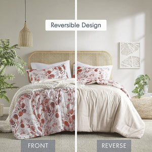 English Elm 2-piece Reversible Botanical Seersucker Comforter Set Twin Floral Garden Bedroom B035P408439