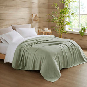 English Elm 1-Piece King Rayon Cotton Blanket Diamond Jacquard Weave Breathable Bamboo Blend Throw B035P437480