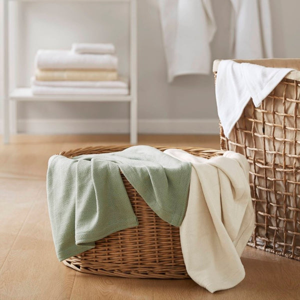 English Elm 1-Piece King Rayon Cotton Blanket Diamond Jacquard Weave Breathable Bamboo Blend Throw B035P437480