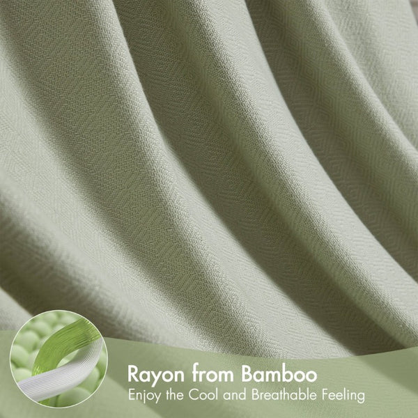 English Elm 1-Piece King Rayon Cotton Blanket Diamond Jacquard Weave Breathable Bamboo Blend Throw B035P437480