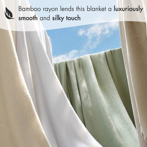 English Elm 1-Piece King Rayon Cotton Blanket Diamond Jacquard Weave Breathable Bamboo Blend Throw B035P437480