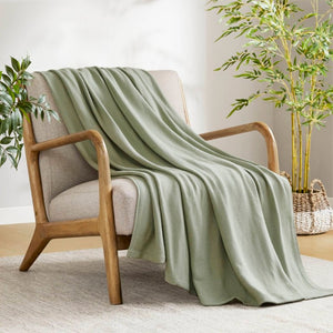 English Elm 1-Piece King Rayon Cotton Blanket Diamond Jacquard Weave Breathable Bamboo Blend Throw B035P437480