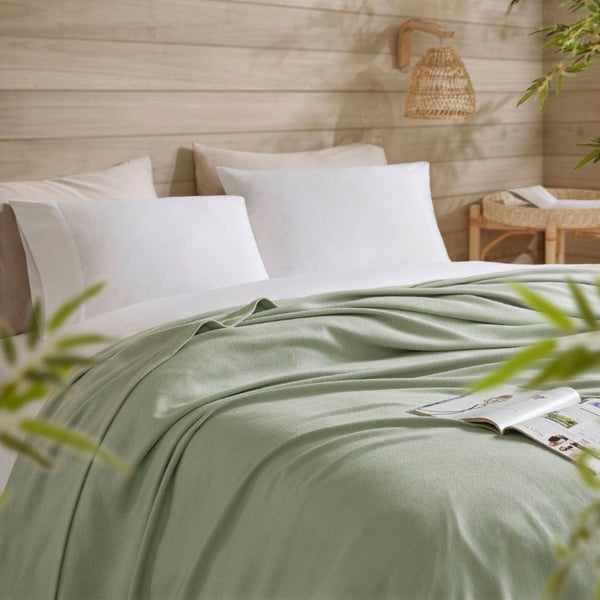 English Elm 1-Piece King Rayon Cotton Blanket Diamond Jacquard Weave Breathable Bamboo Blend Throw B035P437480