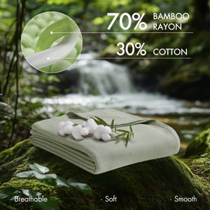 English Elm 1-Piece King Rayon Cotton Blanket Diamond Jacquard Weave Breathable Bamboo Blend Throw B035P437480