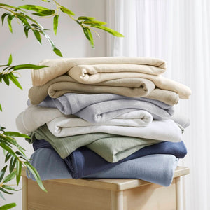 English Elm 1-Piece King Rayon Cotton Blanket Diamond Jacquard Weave Breathable Bamboo Blend Throw B035P437480