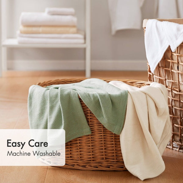 English Elm 1-Piece King Rayon Cotton Blanket Diamond Jacquard Weave Breathable Bamboo Blend Throw B035P437480