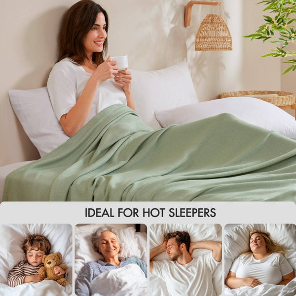 English Elm 1-Piece King Rayon Cotton Blanket Diamond Jacquard Weave Breathable Bamboo Blend Throw B035P437480