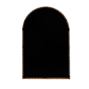 English Elm 24"x36"x0.98" Arched Rubberwood Braided Frame Wall Mirror Artisan Handcrafted Entryway Decor Brown B035P482922