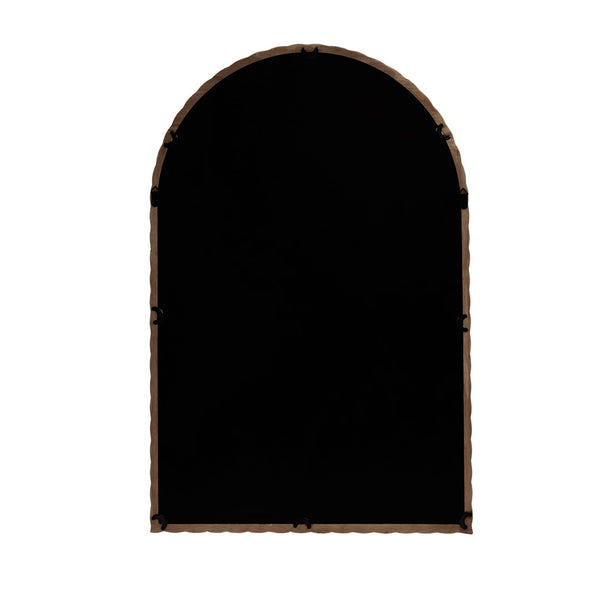 English Elm 24"x36"x0.98" Arched Rubberwood Braided Frame Wall Mirror Artisan Handcrafted Entryway Decor Brown B035P482922