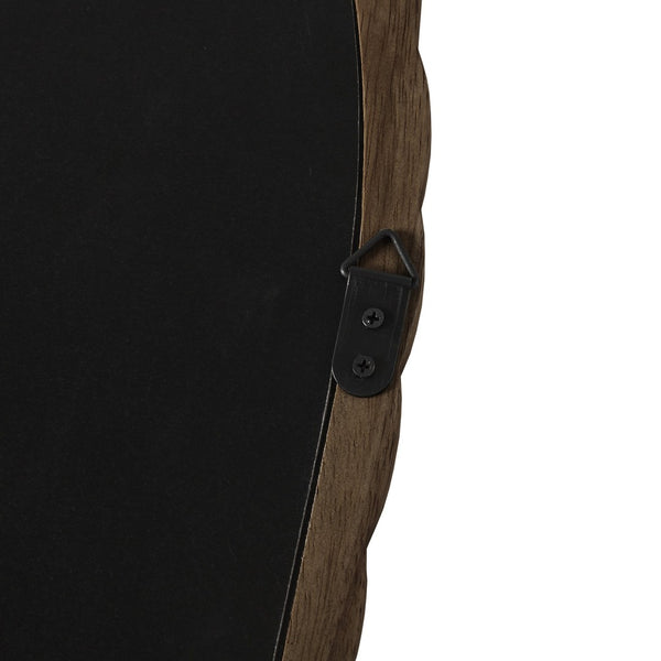English Elm 24"x36"x0.98" Arched Rubberwood Braided Frame Wall Mirror Artisan Handcrafted Entryway Decor Brown B035P482922