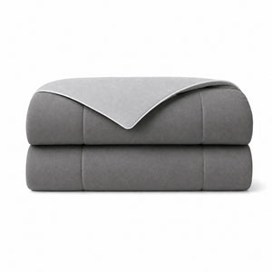 English Elm 1 Reversible Cooling Comforter Jersey Knit Shell Bamboo Fill Box Quilted Full Queen Grey B035P529029