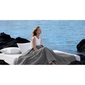 English Elm 1 King Cooling Comforter Jersey Knit Shell Bamboo Blend Fill Reversible Design Grey B035P529030