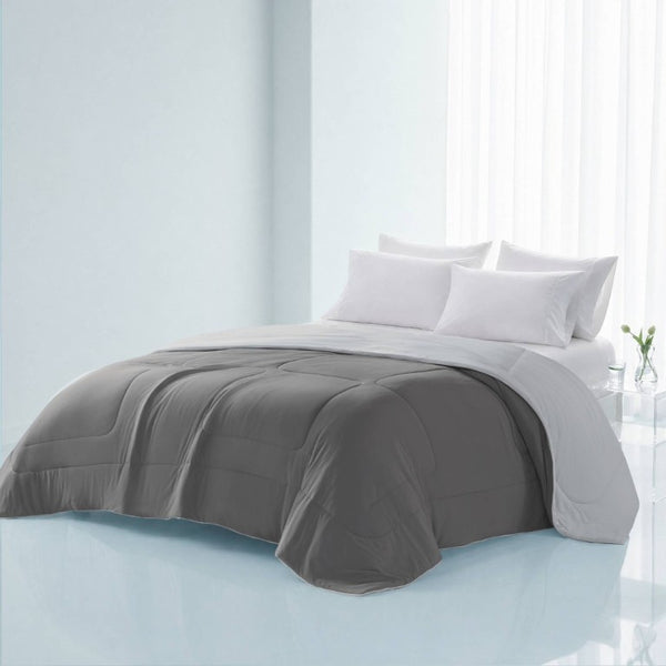 English Elm 1 King Cooling Comforter Jersey Knit Shell Bamboo Blend Fill Reversible Design Grey B035P529030