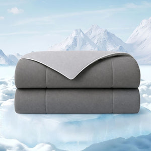 English Elm 1 King Cooling Comforter Jersey Knit Shell Bamboo Blend Fill Reversible Design Grey B035P529030