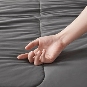 English Elm 1 King Cooling Comforter Jersey Knit Shell Bamboo Blend Fill Reversible Design Grey B035P529030