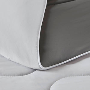 English Elm 1 King Cooling Comforter Jersey Knit Shell Bamboo Blend Fill Reversible Design Grey B035P529030