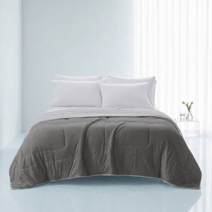 English Elm 1 King Cooling Comforter Jersey Knit Shell Bamboo Blend Fill Reversible Design Grey B035P529030