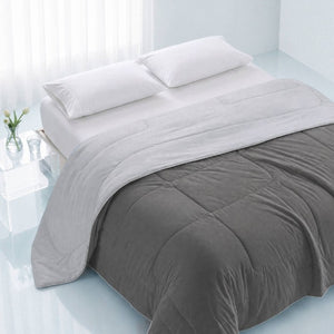 English Elm 1 King Cooling Comforter Jersey Knit Shell Bamboo Blend Fill Reversible Design Grey B035P529030
