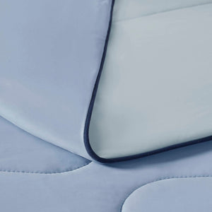 English Elm 1 Reversible Cooling Comforter Jersey Knit Shell Bamboo Fill Box Quilted Full Queen Light Blue B035P529032