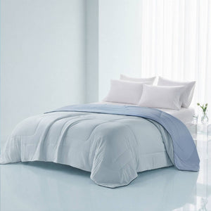 English Elm 1 King Cooling Comforter Jersey Knit Shell Bamboo Blend Fill Reversible Design Light Blue B035P529033