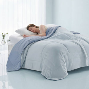 English Elm 1 King Cooling Comforter Jersey Knit Shell Bamboo Blend Fill Reversible Design Light Blue B035P529033