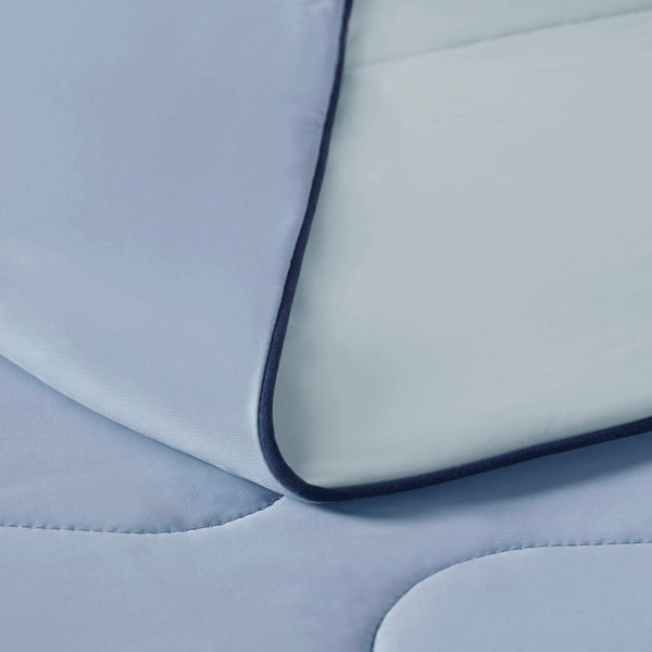 English Elm 1 King Cooling Comforter Jersey Knit Shell Bamboo Blend Fill Reversible Design Light Blue B035P529033