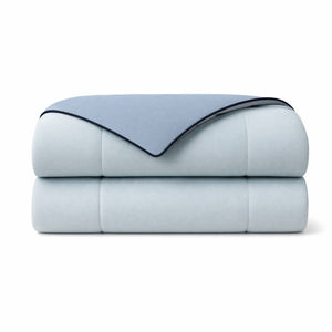 English Elm 1 King Cooling Comforter Jersey Knit Shell Bamboo Blend Fill Reversible Design Light Blue B035P529033