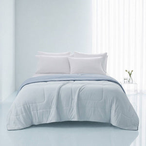 English Elm 1 King Cooling Comforter Jersey Knit Shell Bamboo Blend Fill Reversible Design Light Blue B035P529033