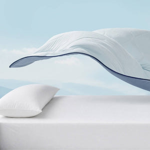 English Elm 1 King Cooling Comforter Jersey Knit Shell Bamboo Blend Fill Reversible Design Light Blue B035P529033