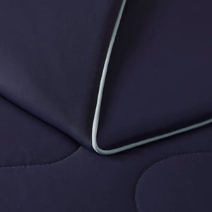 English Elm 1 Reversible Cooling Comforter Jersey Knit Shell Bamboo Fill Box Quilted Full Queen Navy B035P529035