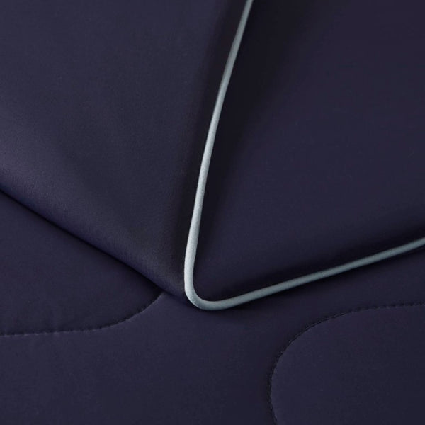 English Elm 1 King Cooling Comforter Jersey Knit Shell Bamboo Blend Fill Reversible Design Navy B035P529036