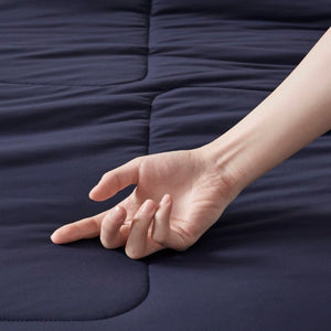 English Elm 1 King Cooling Comforter Jersey Knit Shell Bamboo Blend Fill Reversible Design Navy B035P529036