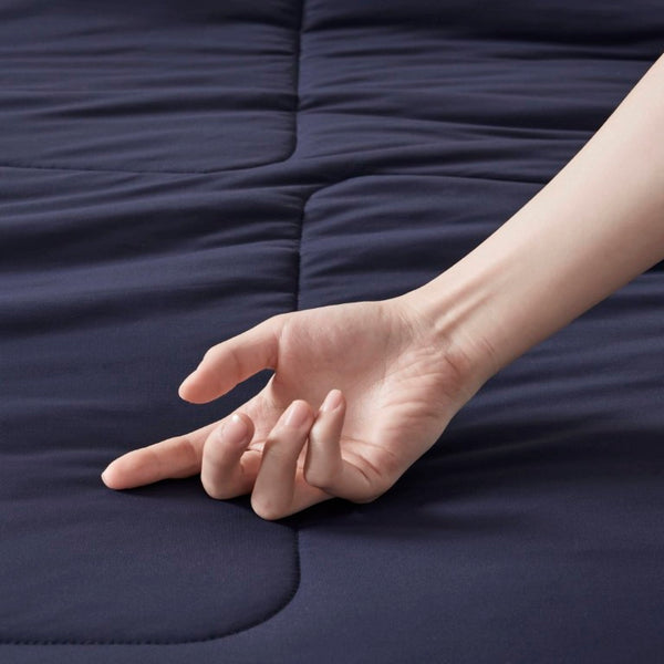 English Elm 1 King Cooling Comforter Jersey Knit Shell Bamboo Blend Fill Reversible Design Navy B035P529036