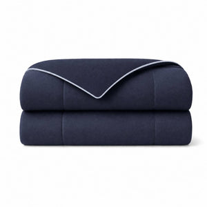 English Elm 1 King Cooling Comforter Jersey Knit Shell Bamboo Blend Fill Reversible Design Navy B035P529036