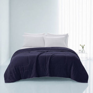 English Elm 1 King Cooling Comforter Jersey Knit Shell Bamboo Blend Fill Reversible Design Navy B035P529036